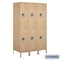 Salsbury Industries 2 Tier Metal Locker, 54"Wx78"Hx21"D, 6 Door, Tan, Unassembled 18-52361TN-U - alternate 1